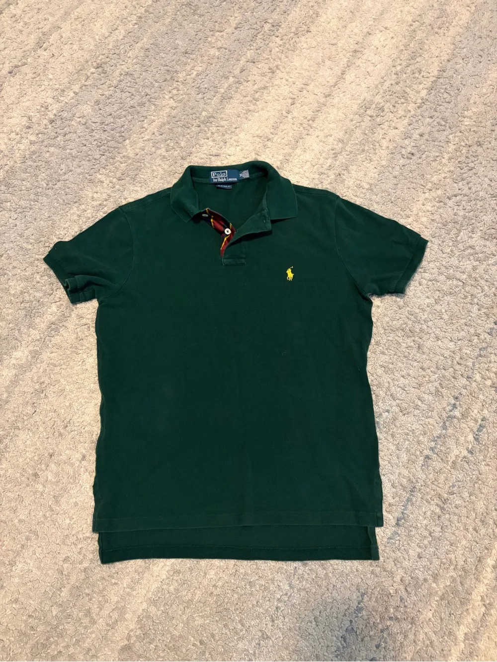 Polo Ralph Lauren Shirt Mens Medium M Burgundy Maroon Custom Slim Fit Pony Polo